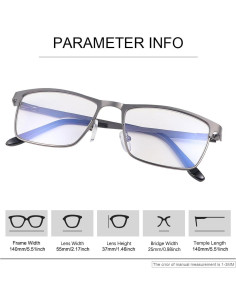 Gafas Anti Luz Azul PEEPAI UV400 Montura Metal Transparente 2