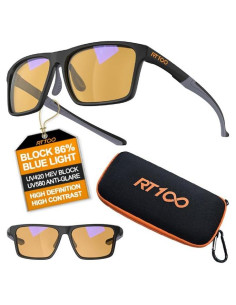 Gafas Gaming RT100 Anti Luz Azul Amarillo P1a Negro Mate