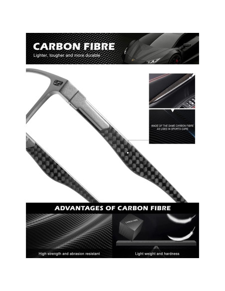 Gafas de Luz Azul ANYLUV AN4554-0 con Patillas de Fibra de Carbono