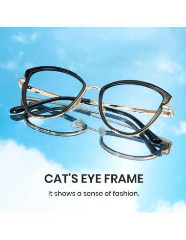 Gafas de Luz Azul Cyxus Cat Eye Metal UV Lentes Claros