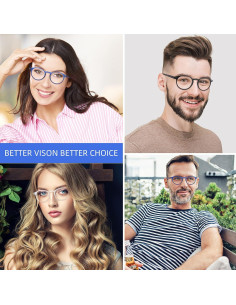 Gafas de Lectura AIKLLY Unisex 4 Pares Luz Azul 3.5x 2