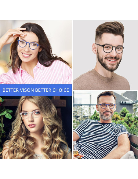 Gafas de Lectura AIKLLY Unisex 4 Pares Luz Azul 3.5x