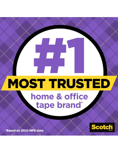 Cinta de Envolver Regalos Scotch, Transparente, 6 Rollos de 1.9 cm x 165 m