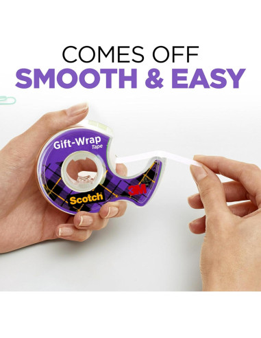 Cinta de Envolver Regalos Scotch, Transparente, 6 Rollos de 1.9 cm x 165 m