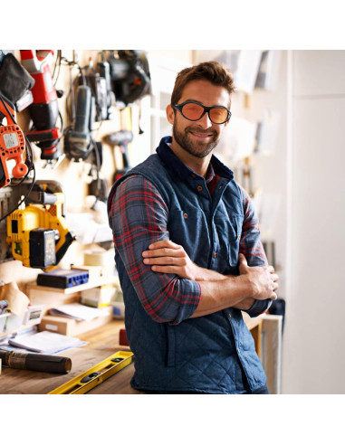 Gafas de Seguridad UV Profesionales Ffj-02, Lentes Naranjas Anti-vaho