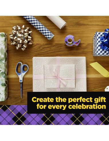 Cinta de Envolver Regalos Scotch, Transparente, 6 Rollos de 1.9 cm x 165 m