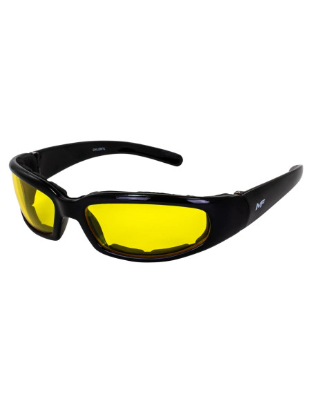 Gafas de sol MotoFrames Chill con lente amarilla y montura negra