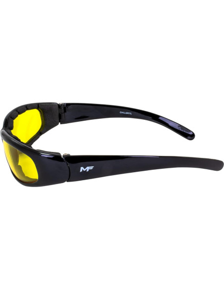 Gafas de sol MotoFrames Chill con lente amarilla y montura negra