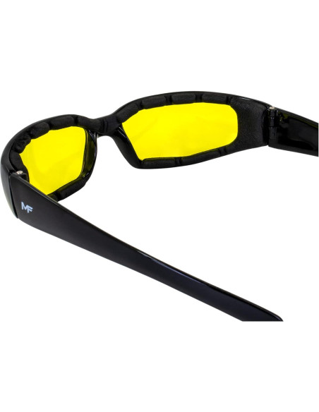 Gafas de sol MotoFrames Chill con lente amarilla y montura negra