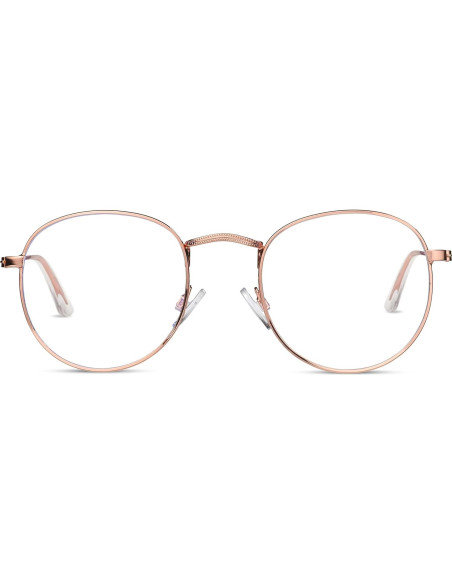 Gafas bloqueadoras luz azul Doce - Montura unisex oro rosa
