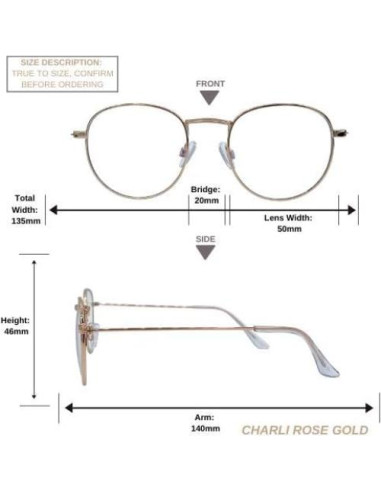 Gafas bloqueadoras luz azul Doce - Montura unisex oro rosa