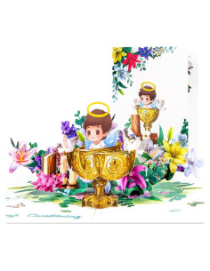 Tarjeta Pop Up Bautismo Niños CNLITIHEKA 3D con Sobre