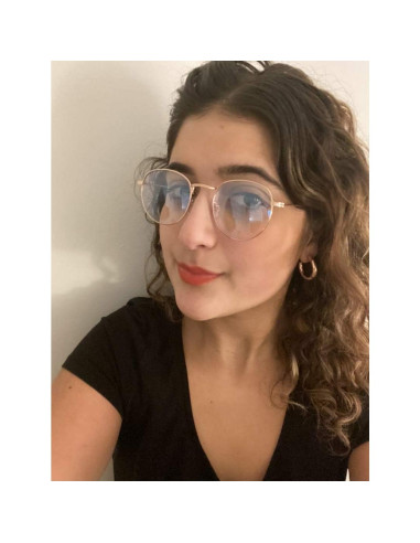 Gafas bloqueadoras luz azul Doce - Montura unisex oro rosa