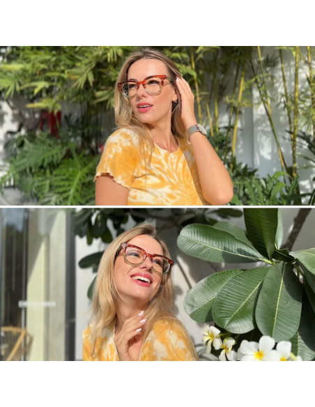 Gafas de lectura TR90 anti luz azul para mujeres 2.5D
