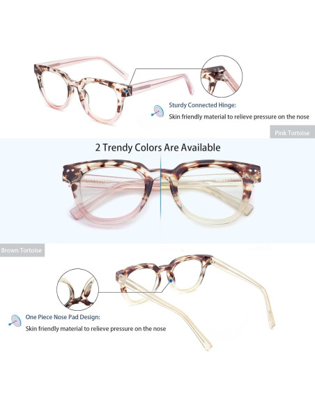 Gafas de lectura TR90 anti luz azul para mujeres 2.5D
