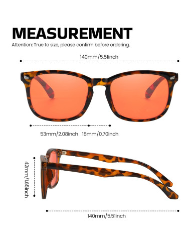 Gafas de Bloqueo de Luz Azul SODQW Aviador Unisex Naranja