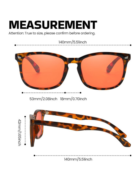Gafas de Bloqueo de Luz Azul SODQW Aviador Unisex Naranja
