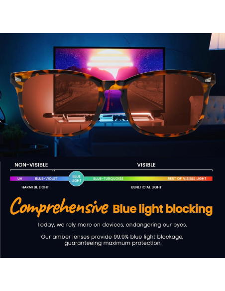 Gafas de Bloqueo de Luz Azul SODQW Aviador Unisex Naranja