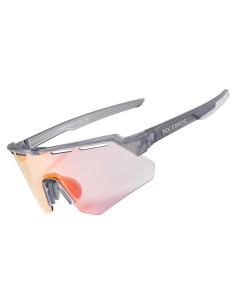 Gafas de Ciclismo Fotoquímicas ROCKBROS UV400 Gris/Rojo