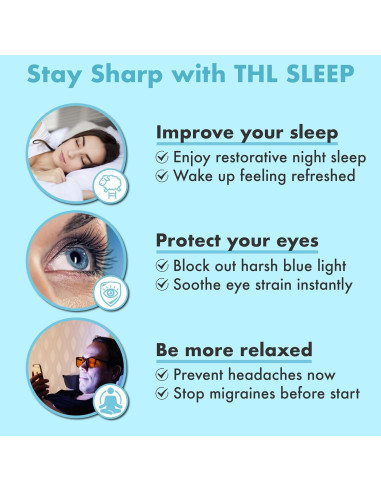 Gafas Bloqueadoras de Luz Azul THL Sleep XL Naranjas para Hombres