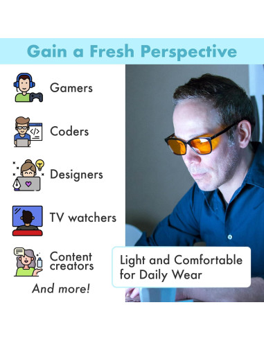 Gafas Bloqueadoras de Luz Azul THL Sleep XL Naranjas para Hombres