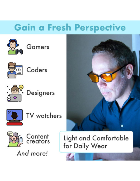 Gafas Bloqueadoras de Luz Azul THL Sleep XL Naranjas para Hombres