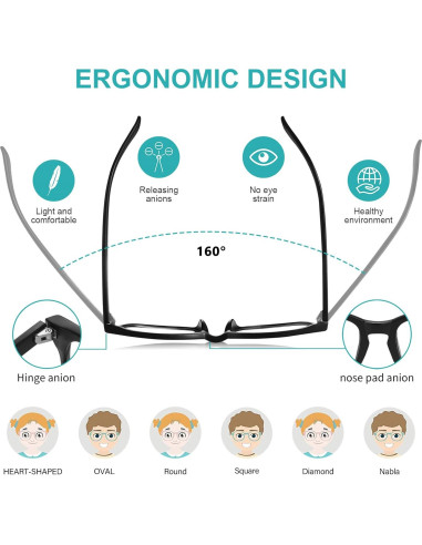 Gafas de Luz Azul Okany para Niños 3-10 Años Antirreflejo