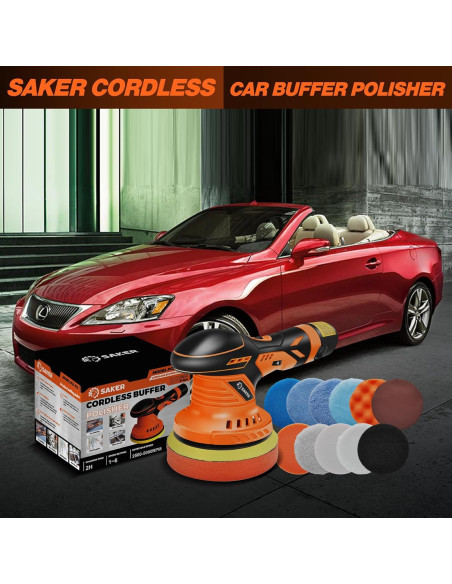 Pulidor a Batería Saker 12V 2000mAh 6" Portátil para Coche Pulidor a Batería Saker 12V 2000mAh 6" Portátil para Coche