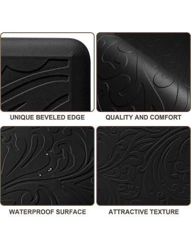 Alfombra Antifatiga KMAT 46x71 cm Impermeable Antideslizante Negra