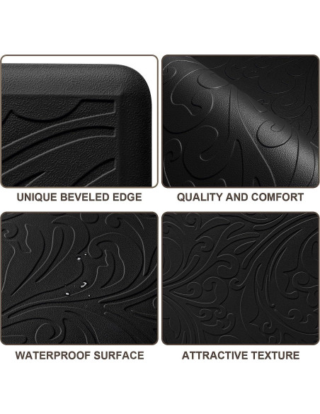 Alfombra Antifatiga KMAT 46x71 cm Impermeable Antideslizante Negra