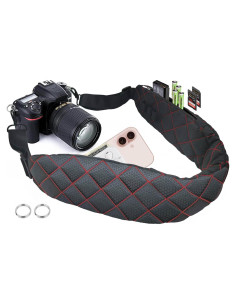 Correa de cámara LONPAI ajustable con acolchado y bolsillos