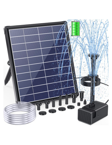 Bomba de Fuente Solar POPOSOAP 6.5W con Batería 3000mAh