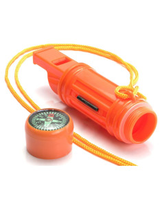 Silbato de Supervivencia SE 5-en-1 Naranja 11.4 cm 112dB