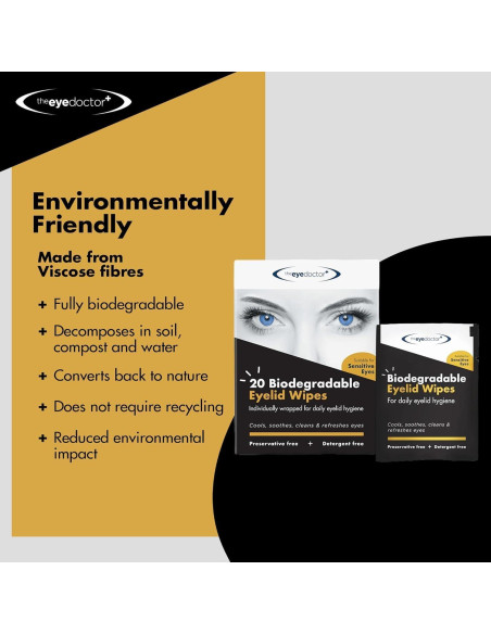 Toallitas para Párpados The Eye Doctor - 20 Unidades Biodegradables