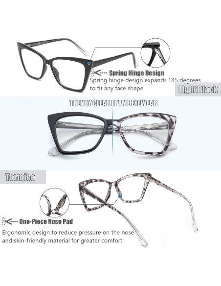 Gafas de lectura TR90 anti luz azul para mujeres 1.75D