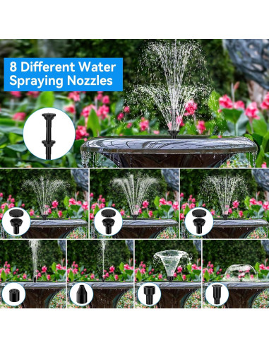 Bomba de Fuente Solar POPOSOAP 6.5W con Batería 3000mAh