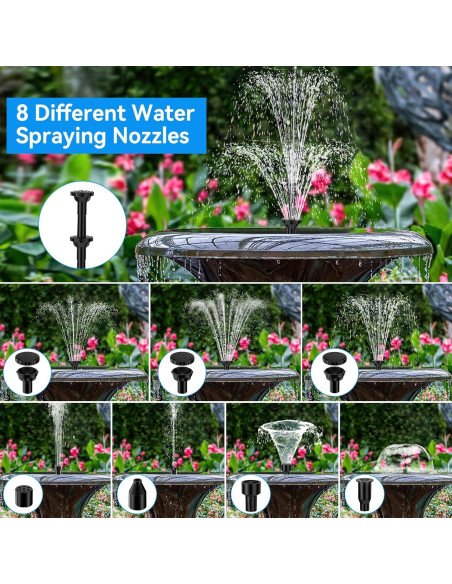 Bomba de Fuente Solar POPOSOAP 6.5W con Batería 3000mAh