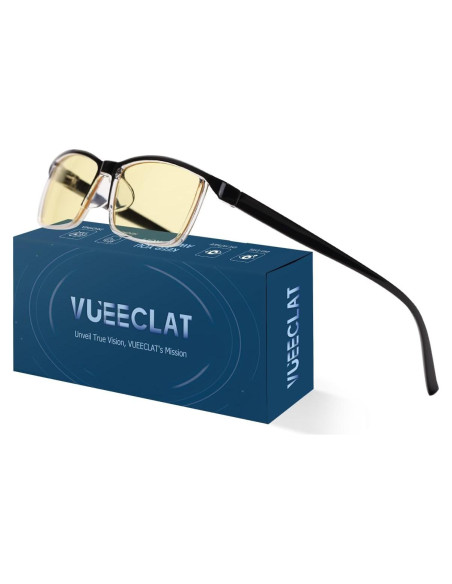 Gafas de Bloqueo de Luz Azul VUEECLAT Amarillo 80% Anti-Fatiga