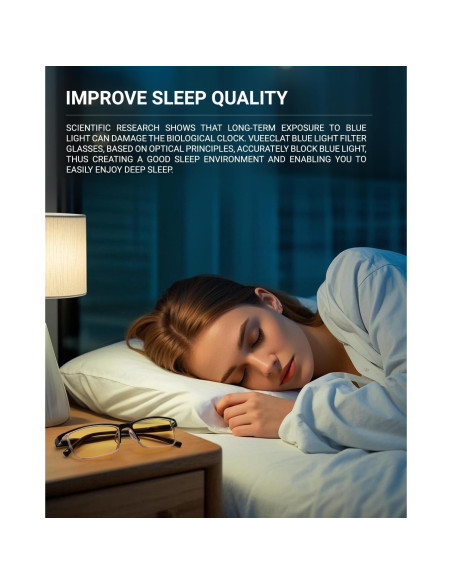 Gafas de Bloqueo de Luz Azul VUEECLAT Amarillo 80% Anti-Fatiga