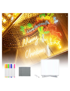 Tablero de Notas LED Yewmow 15x15 cm Acrílico Iluminado