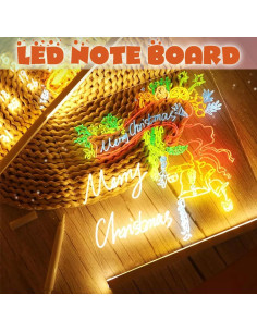 Tablero de Notas LED Yewmow 15x15 cm Acrílico Iluminado 2