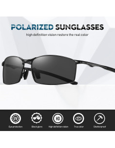 Gafas de sol polarizadas Bircen para hombres, marco metálico 2