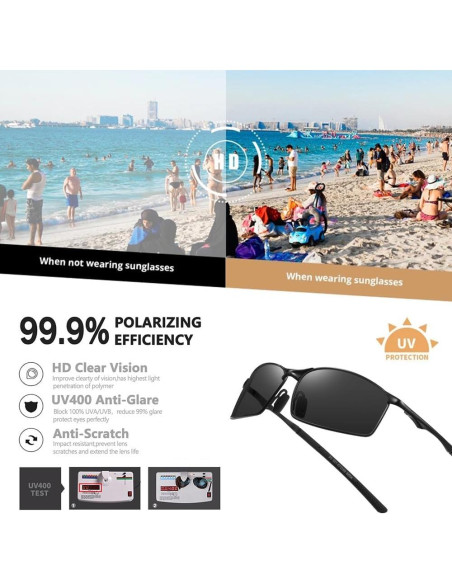 Gafas de sol polarizadas Bircen para hombres, marco metálico Gafas de sol polarizadas Bircen para hombres, marco metálico