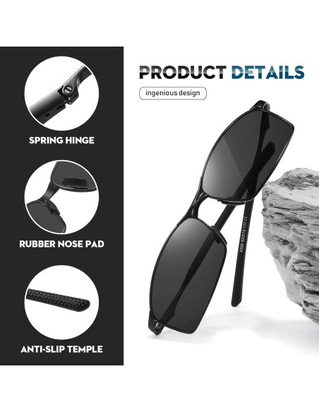 Gafas de sol polarizadas Bircen para hombres, marco metálico Gafas de sol polarizadas Bircen para hombres, marco metálico