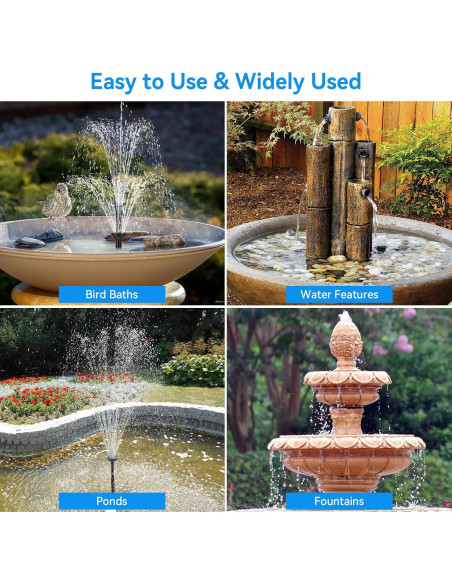 Bomba de Fuente Solar POPOSOAP 6.5W con Batería 3000mAh