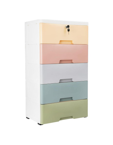 Cómoda de Plástico InnaMall 5 Cajones Color Macaron