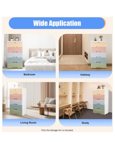 Cómoda de Plástico InnaMall 5 Cajones Color Macaron