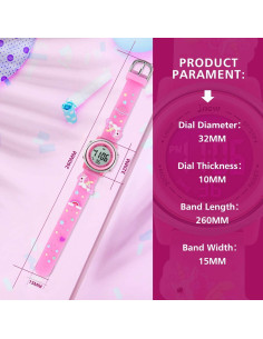 Reloj Deportivo Digital L LAVAREDO para Niñas 3-12 Años Rosa 2