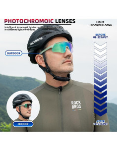 Gafas de Ciclismo Fotoquímicas ROCKBROS UV400 Verde 2