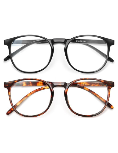 Gafas de luz azul IBOANN unisex UV400, 2 unidades, negro y ámbar